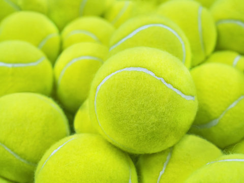 Tennis balls set. Lot bright balls tennis