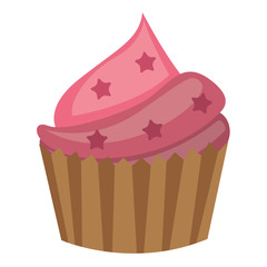 delicious cupcake sweet pastry vector illustration design