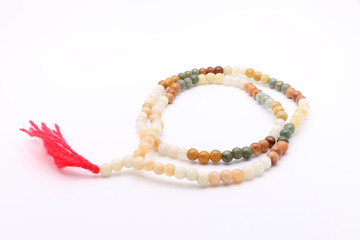 Bead Necklace on White Background