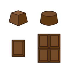 Chocolate icons. Sweet food vector icon