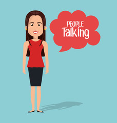 woman talk chat bubble isolated vector illustration eps 10
