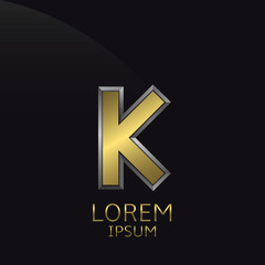 Golden K Letter emblem