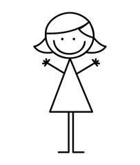 little girl cute character vector illustration design