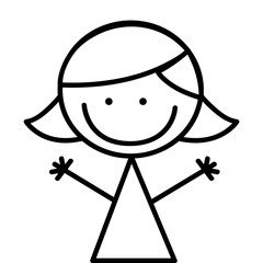 little girl cute character vector illustration design
