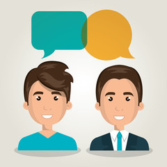 Fototapeta premium men talking dialogue isolated vector illustration eps 10