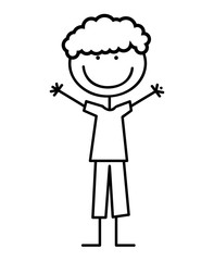 little boy cute character vector illustration design
