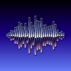 80s styled chrome sound wave