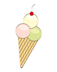 ice cream delicious dessert vector illustration design