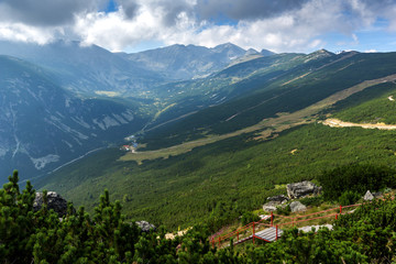 Fototapeta na wymiar Amazing panorama from Yastrebets to Musala peak, Rila mountain, Bulgaria
