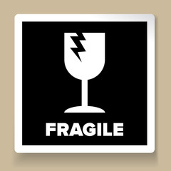 Fragile Packaging Label or sticker vector