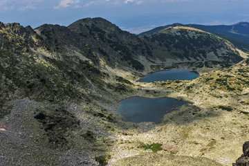 Obraz premium Amazing view to Musalenski lakes from Musala Peak, Rila mountain, Bulgaria
