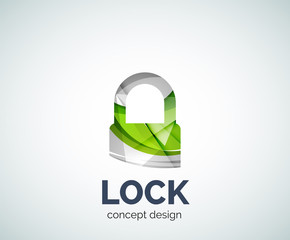 Lock logo business branding icon, created with color overlapping elements