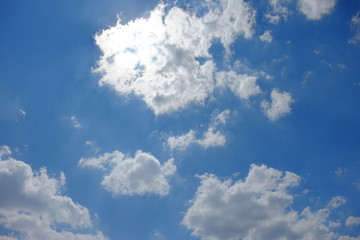 Blue sky and some clouds.