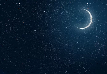 Photo sur Plexiglas Nuit fond de ciel nocturne avec des étoiles et la lune