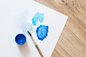palette-a piece of blue paint
