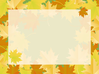 Autumn frame vector. Autumn leaves border. Autumn vector illustration