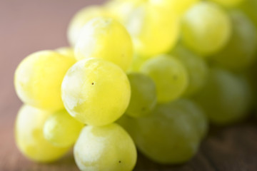 Fresh grapes on wooden background