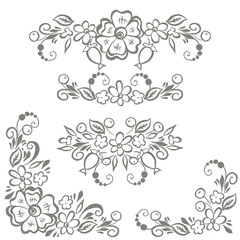 floral design elements. vector illustration