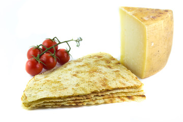 Pane carasau pomodori e formaggio