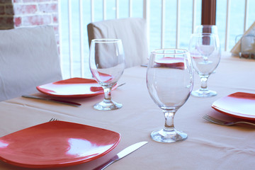 served table in a restaurant