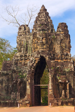 Angkor Thom Main gate to Bayon temple complex