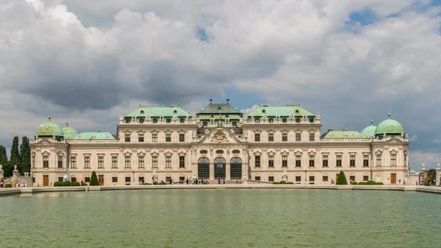 Belvedere Palace, Vienna, Austria, 4K Time lapse