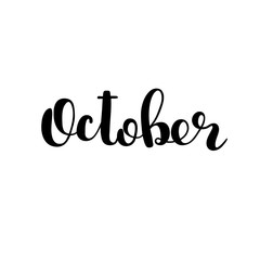 October. Brush lettering.