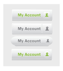 My account. Set of vector web interface buttons. Shapes and styles variations.