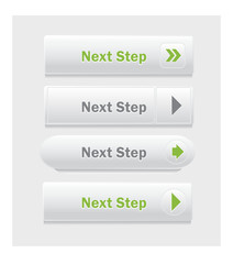 Next step, Set of vector web interface buttons. Shapes and styles variations.