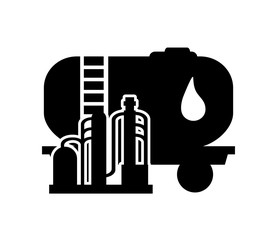 flat design oil tank and oil refinery icon vector illustration