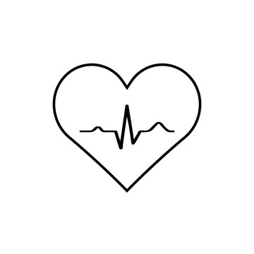 Heart with EKG signal.vector.