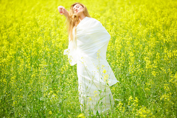 Fototapeta premium Sexy girl on the nature rape