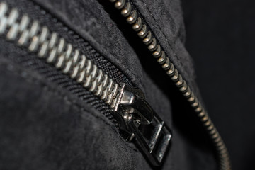 leather skin black jacket with zippers