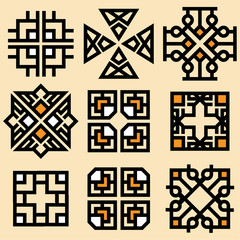 Pattern tile, ornaments. 
Can be used for wallpaper, pattern fills, web page background,surface textures.