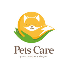 Fototapeta premium Pets care vector logo template