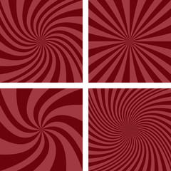 Maroon spiral background set