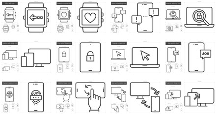 Mobility line icon set.