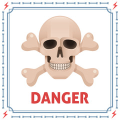 Danger symbol with skull and crossbones