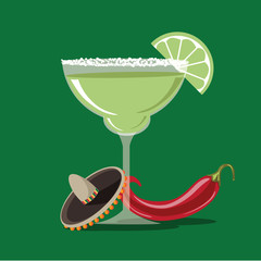 Margarita flat design icon. EPS 10 vector.