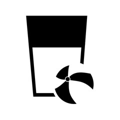 flat design glass beverage and beach ball icon vector illustration 