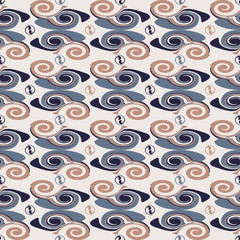 The pattern of colored curls