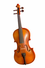 Fototapeta premium The beautiful wooden violin isolated on white