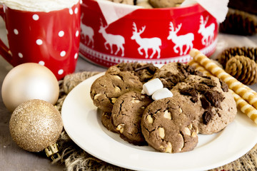 Plate with homemade cookies for christmas