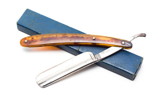 vintage baber razor on white