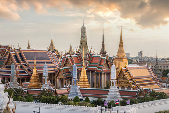 Grand palace at twilight in Bangkok, Thailand