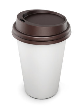 Mock up for your design disposable cups for coffee with lid on w