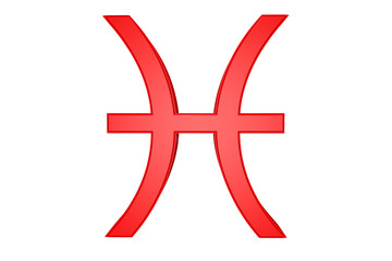 Obraz premium Astrological sign Pisces isolated on white, 3d illustration