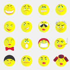 Fototapeta premium Flat Colorful Emoticons