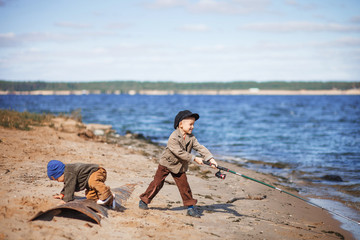 The Children fishing.