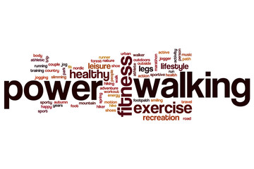 Power walking word cloud